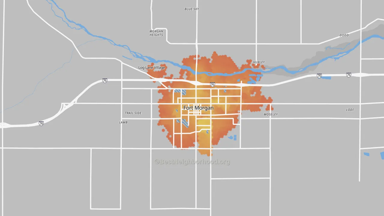 Bike Grade map of Fort Morgan, CO