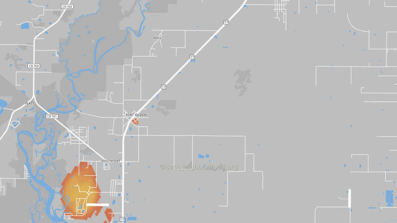 Bike Grade map of Fort Ogden, FL