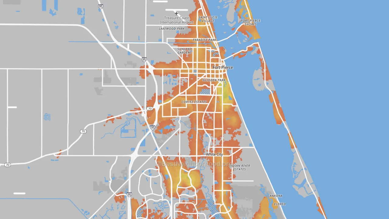 Bike Grade map of Fort Pierce, FL