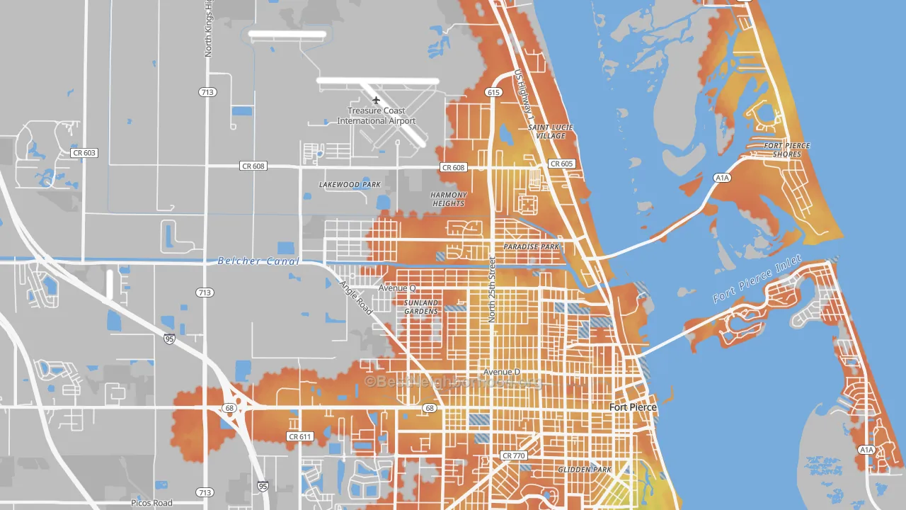 Bike Grade map of Fort Pierce North, FL
