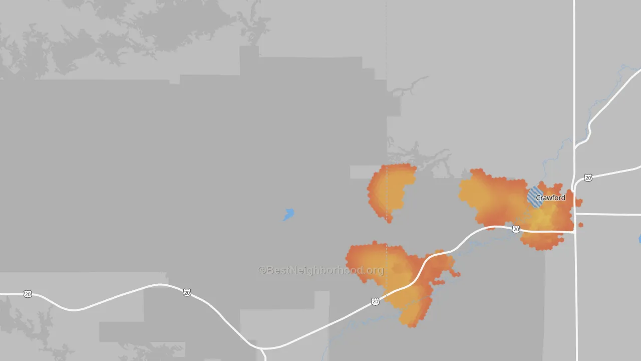 Bike Grade map of Fort Robinson, NE