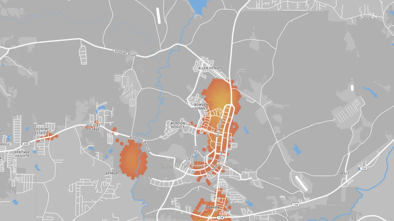 Bike Grade map of Fort Rucker, AL