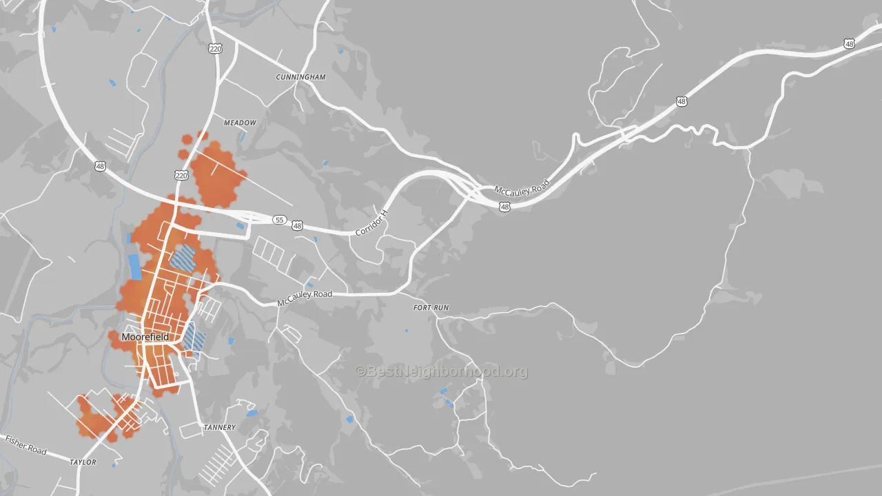 Bike Grade map of Fort Run, WV