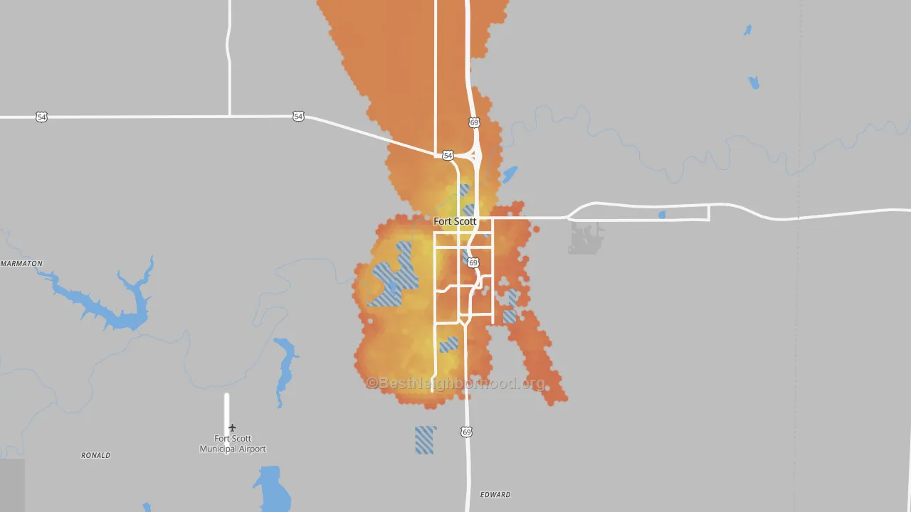 Bike Grade map of Fort Scott, KS