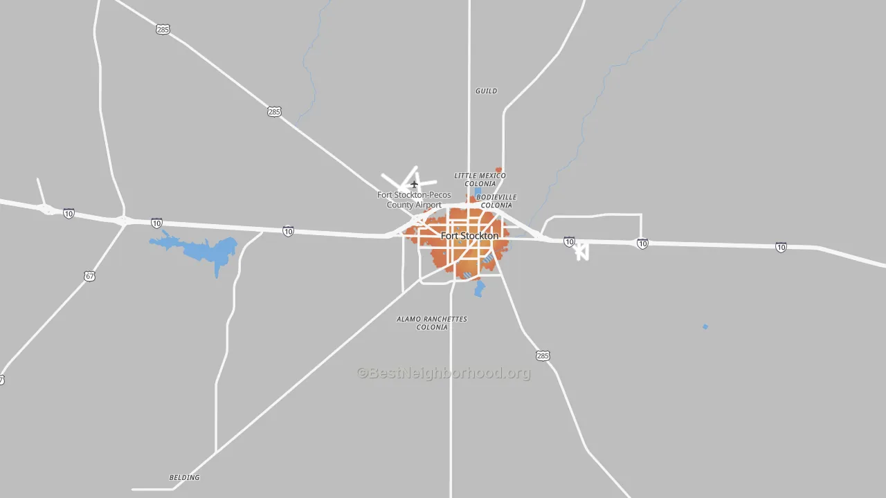 Bike Grade map of Fort Stockton, TX