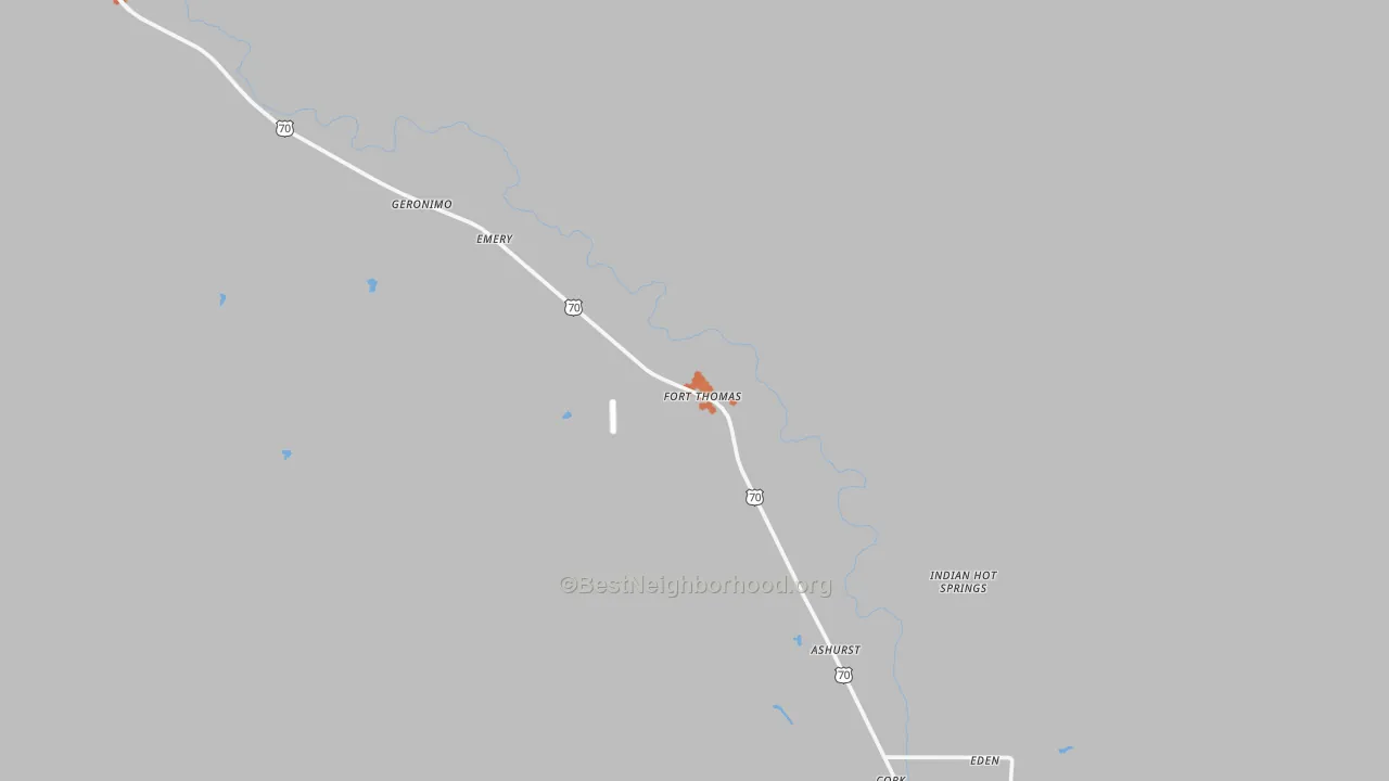 Bike Grade map of Fort Thomas, AZ