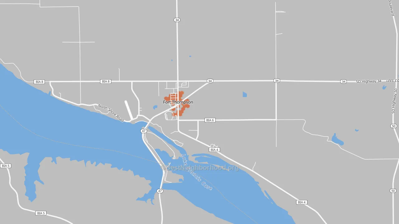 Bike Grade map of Fort Thompson, SD