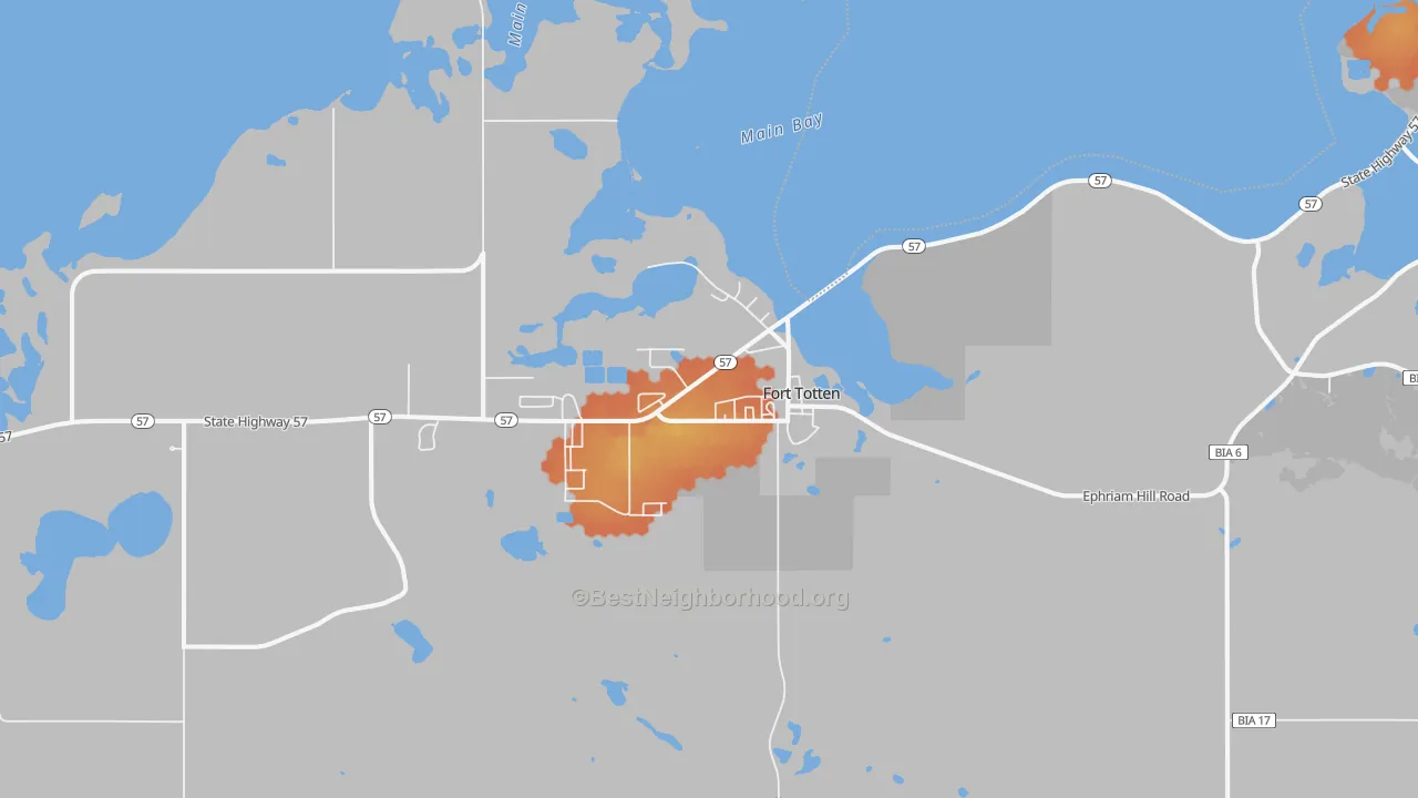 Bike Grade map of Fort Totten, ND