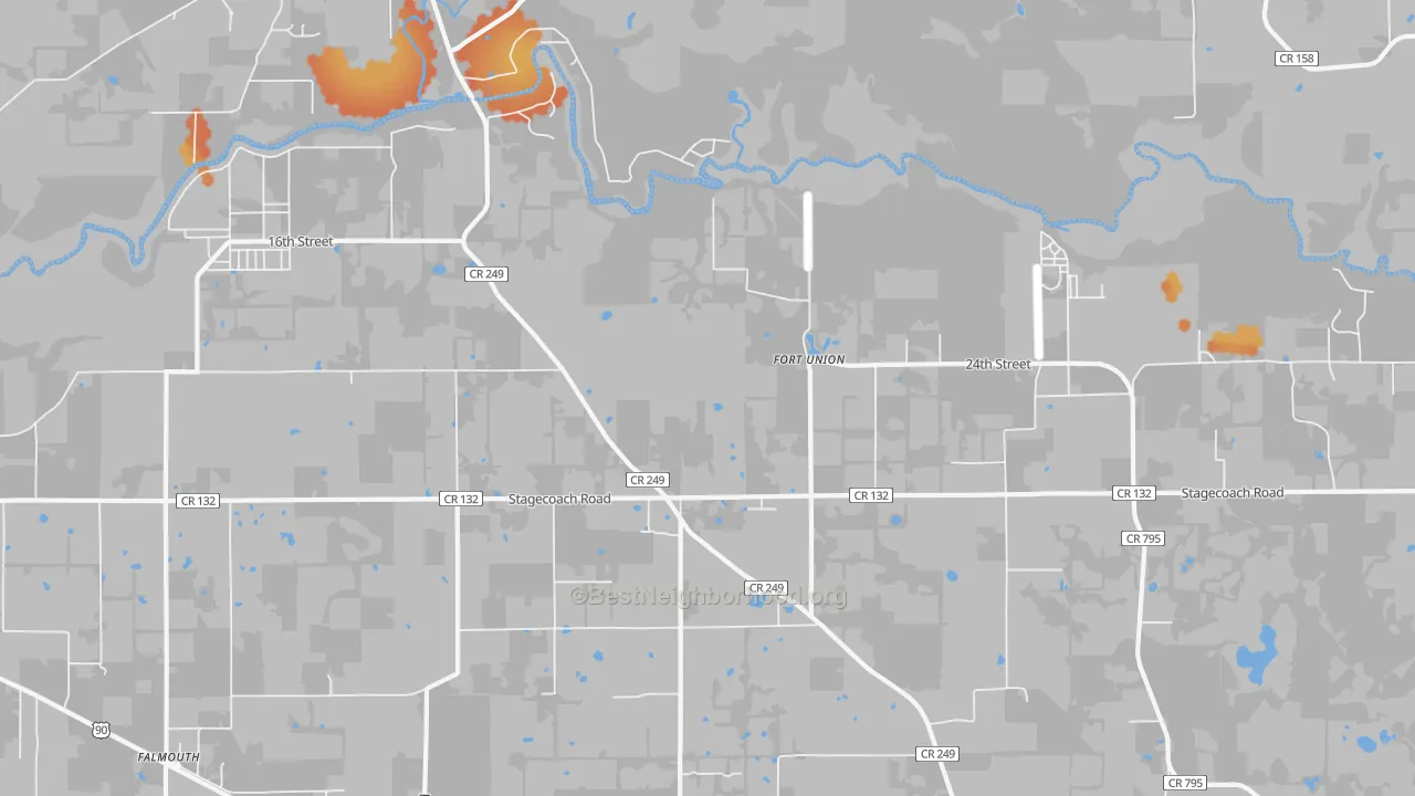 Bike Grade map of Fort Union, FL