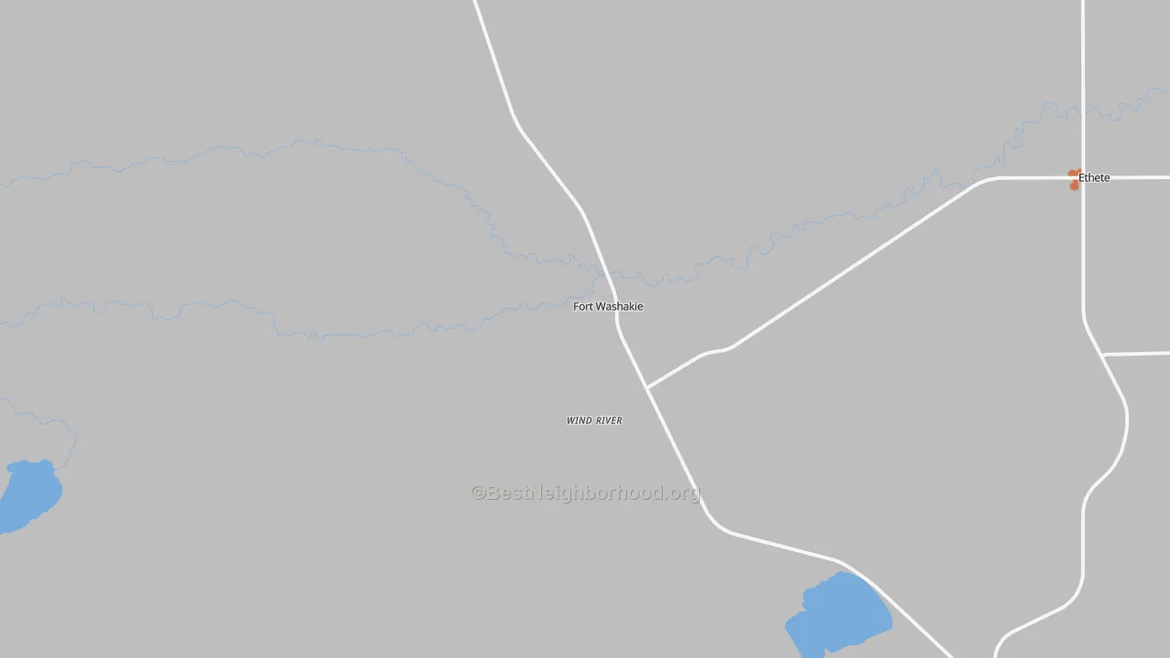 Bike Grade map of Fort Washakie, WY
