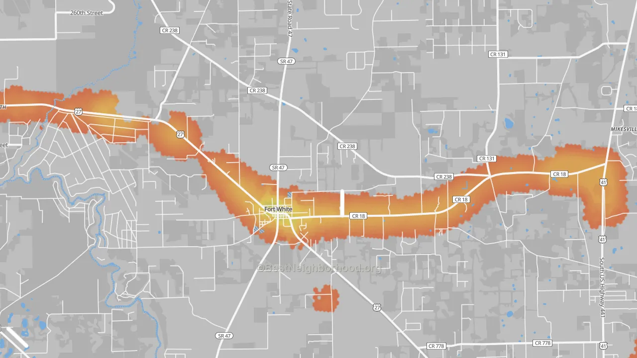 Bike Grade map of Fort White, FL