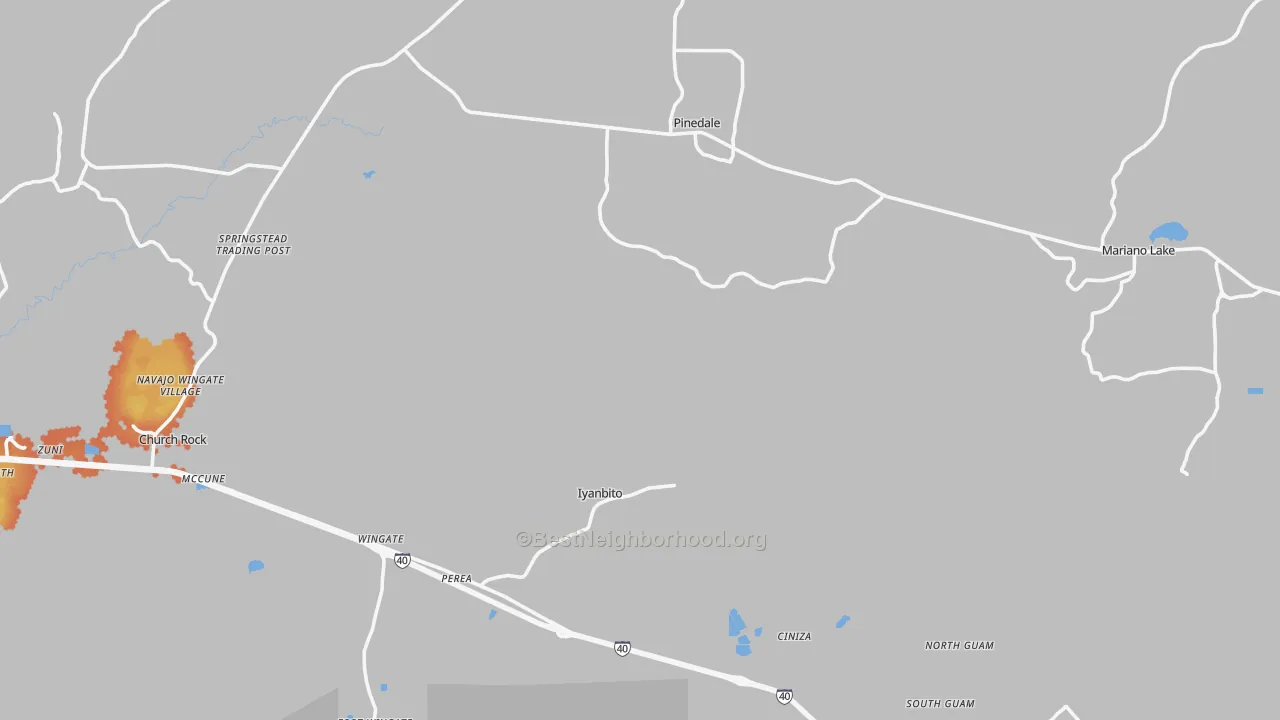 Bike Grade map of Fort Wingate, NM