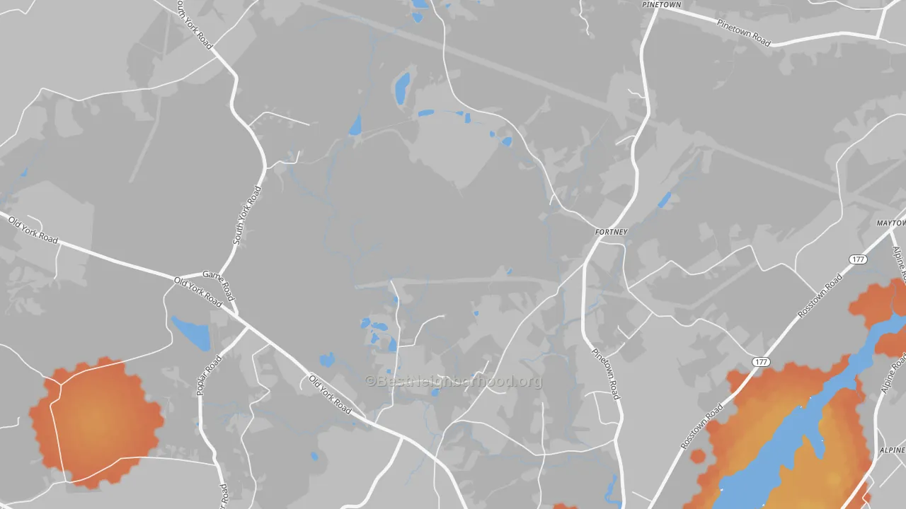 Bike Grade map of Fortney, PA