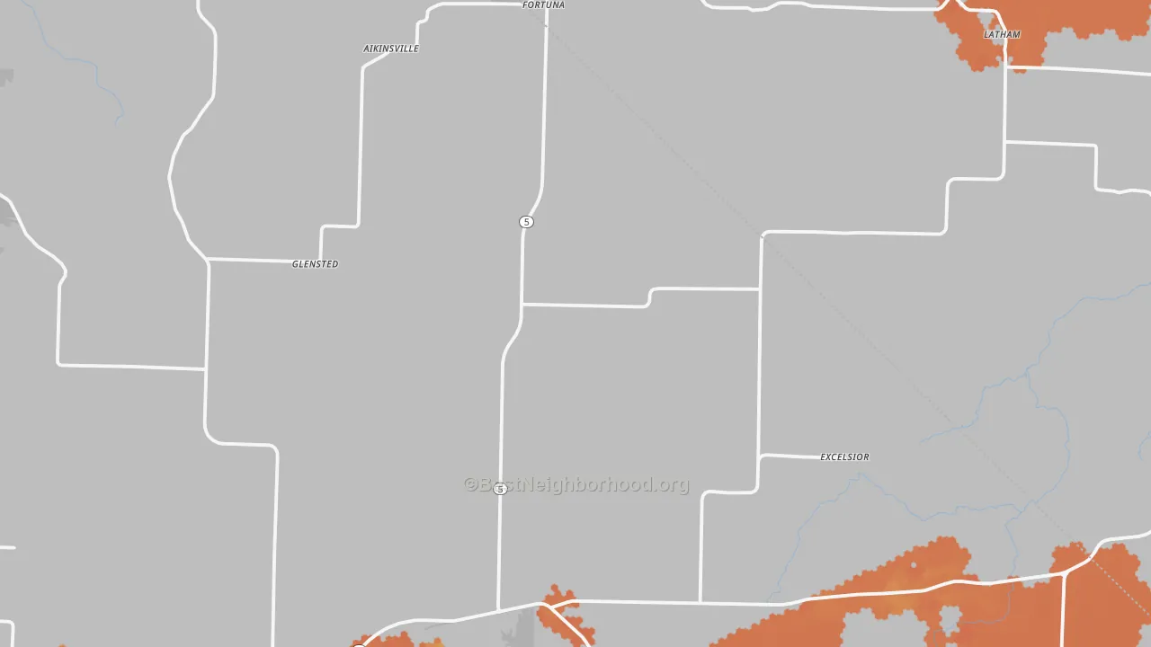 Bike Grade map of Fortuna, MO