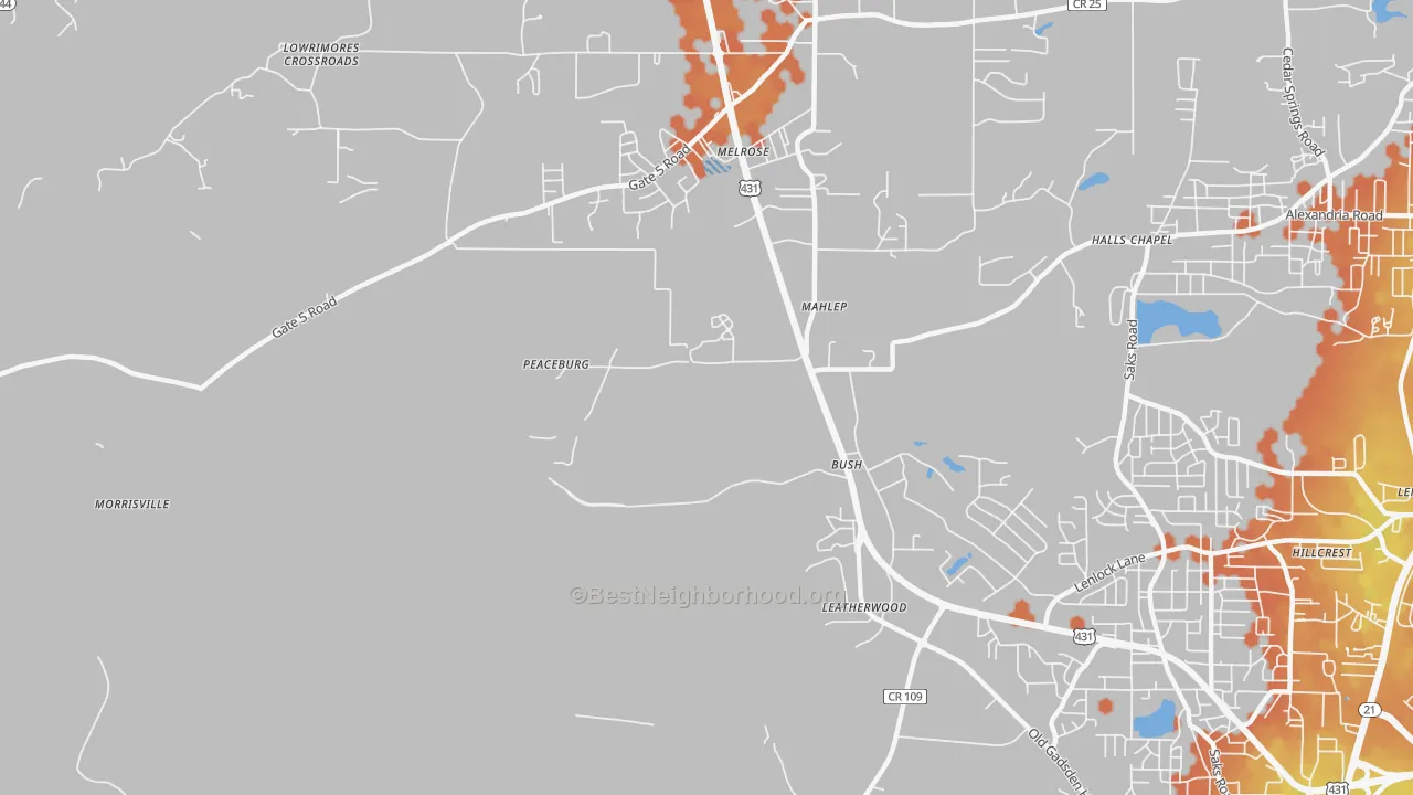 Bike Grade map of Fosheeton, AL