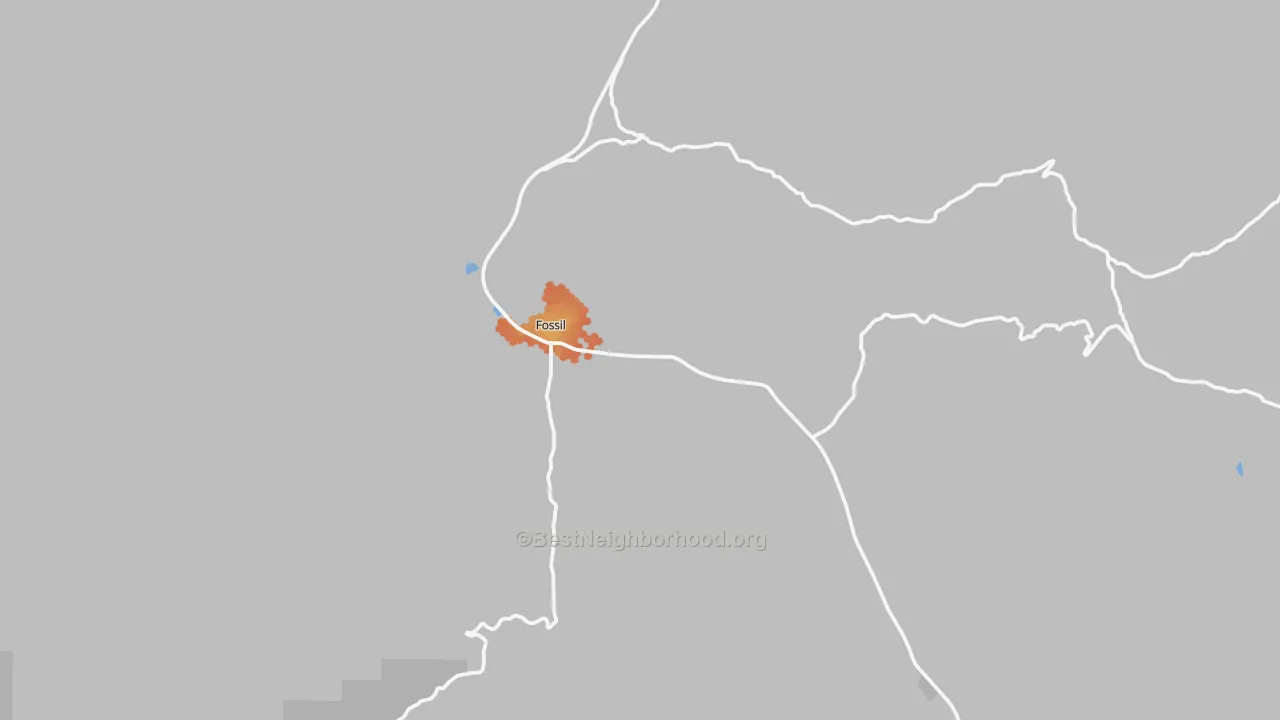 Bike Grade map of Fossil, OR