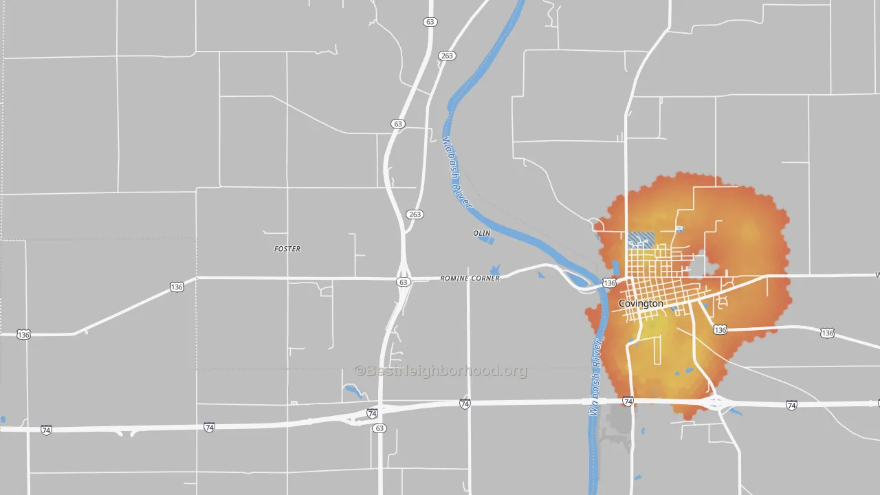 Bike Grade map of Foster, IN