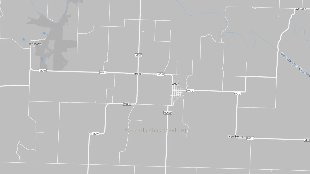 Bike Grade map of Foster, MO