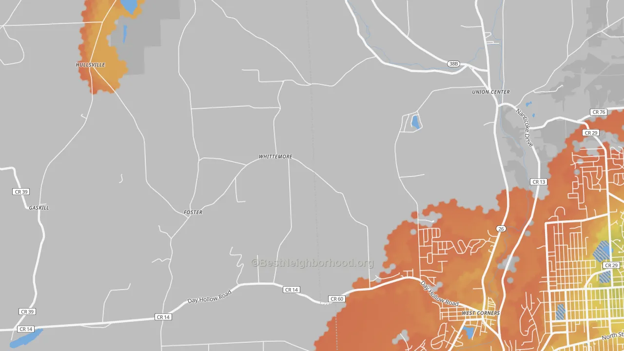 Bike Grade map of Foster, NY