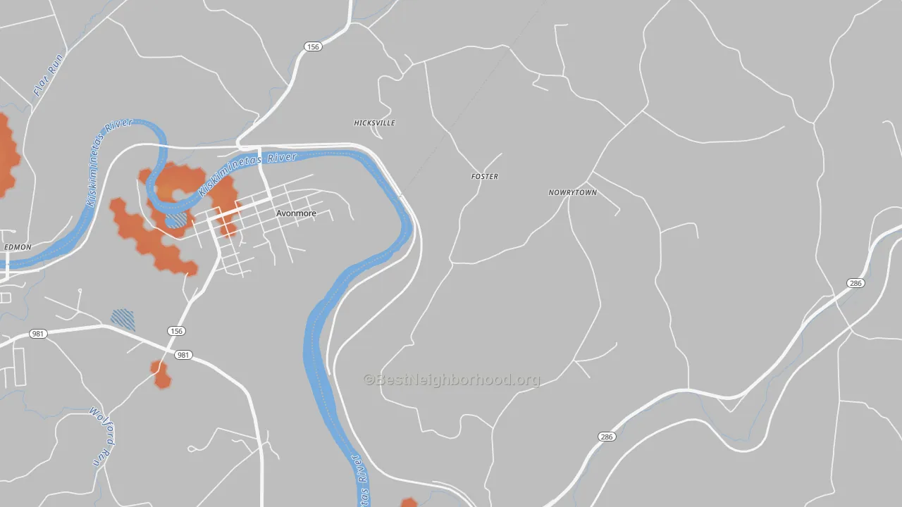 Bike Grade map of Foster, PA