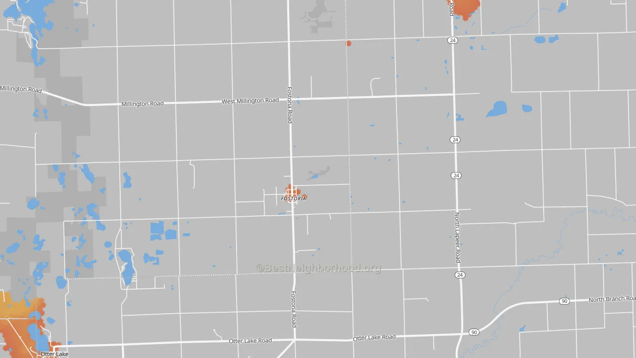 Bike Grade map of Fostoria, MI