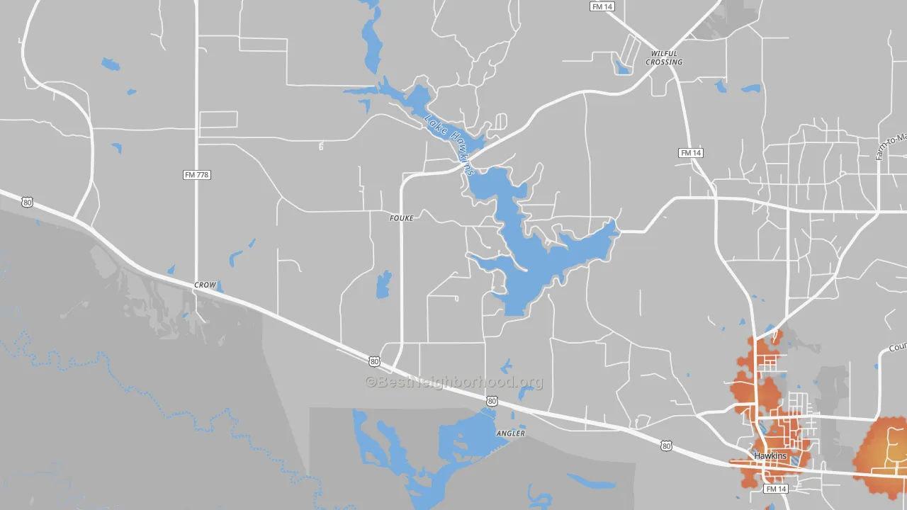 Bike Grade map of Fouke, TX