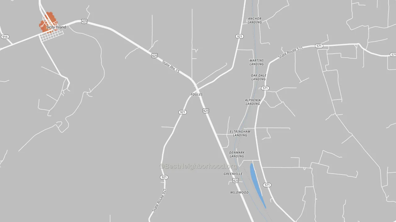 Bike Grade map of Foules, LA