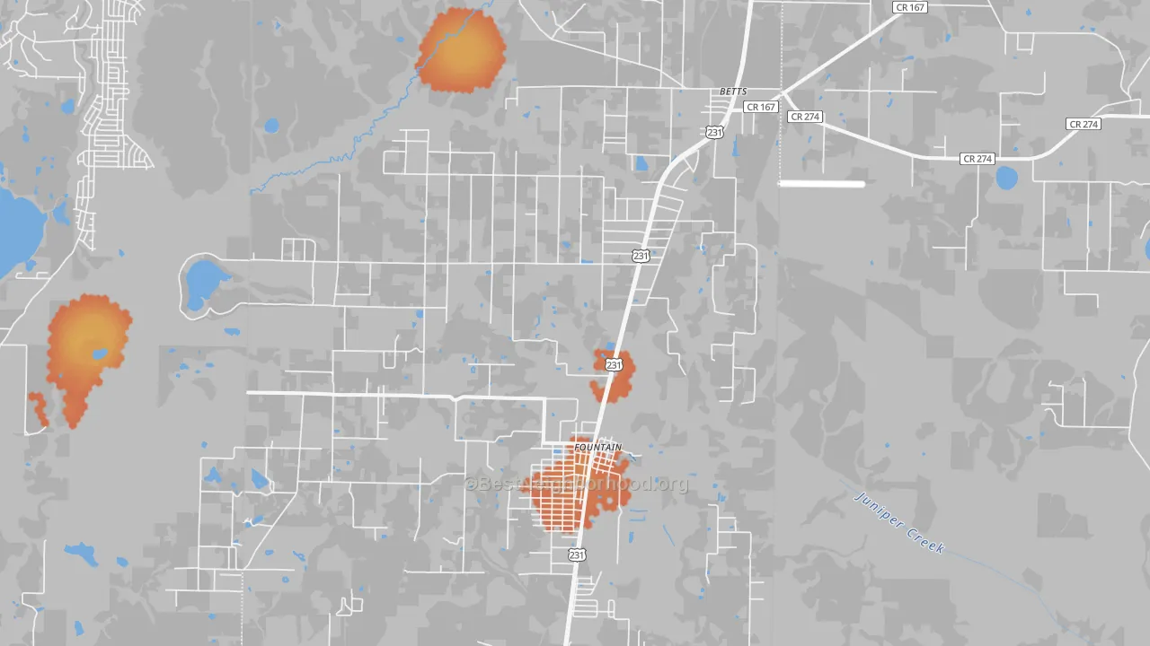 Bike Grade map of Fountain, FL