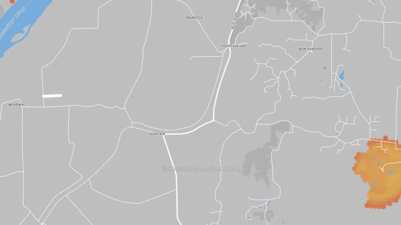 Bike Grade map of Fountain Gap, IL