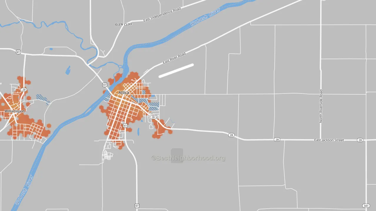 Bike Grade map of Fountain, IN
