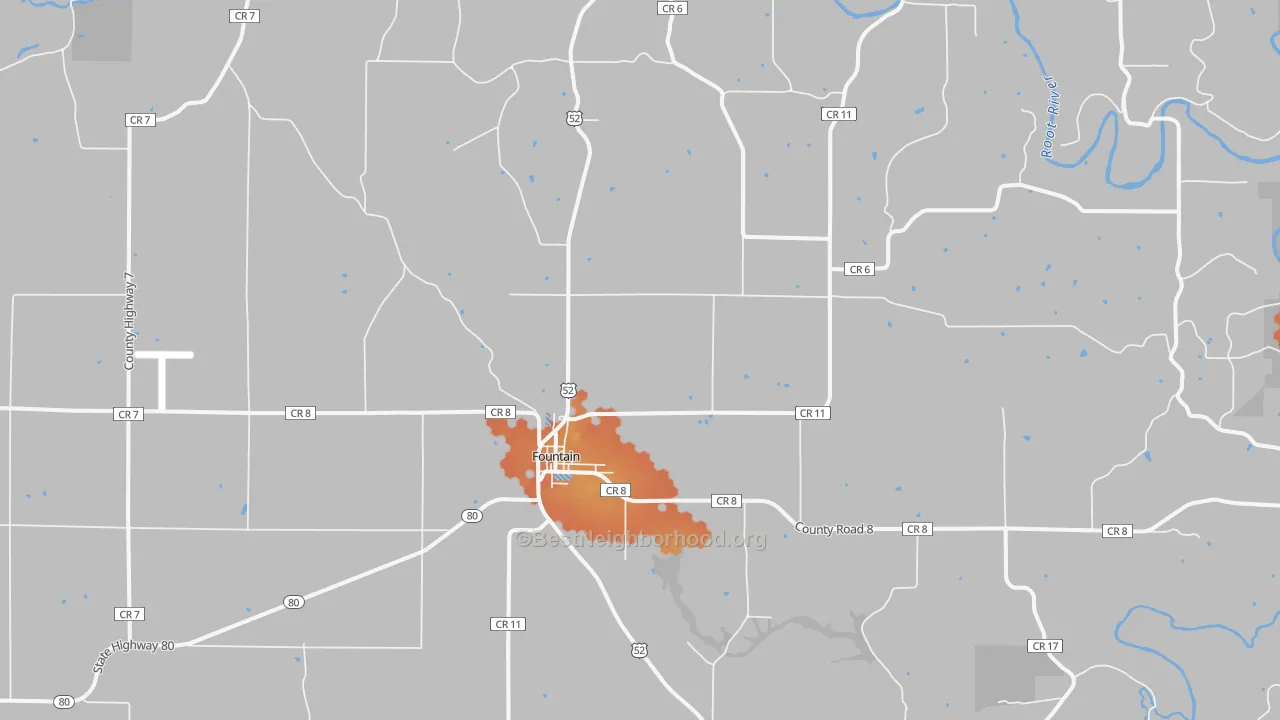 Bike Grade map of Fountain, MN