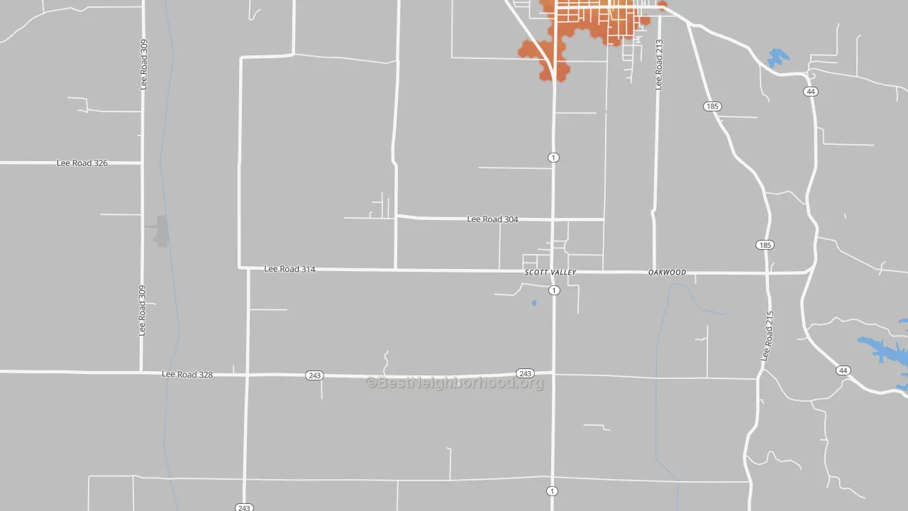 Bike Grade map of Four Forks, AR