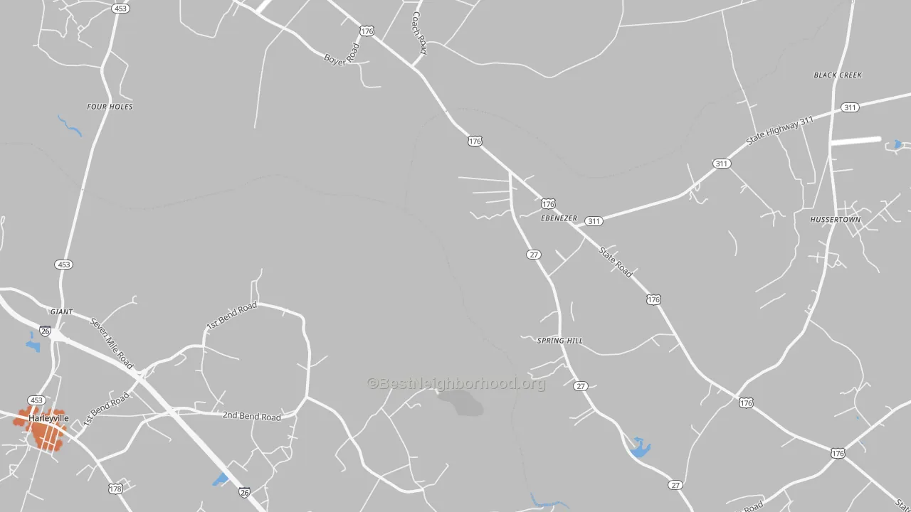 Bike Grade map of Four Holes, SC