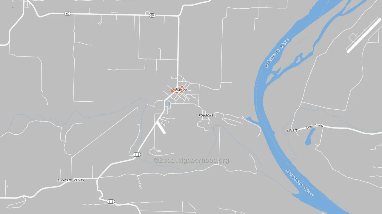 Bike Grade map of Fourche, AR