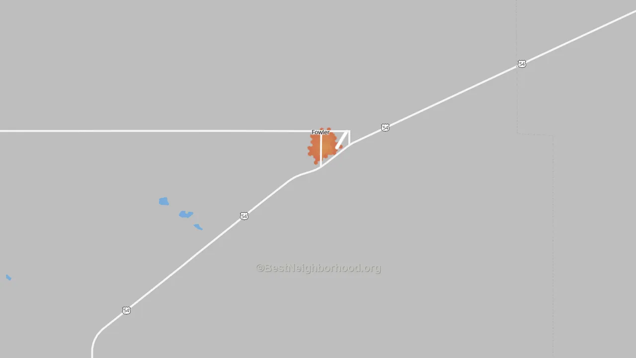 Bike Grade map of Fowler, KS
