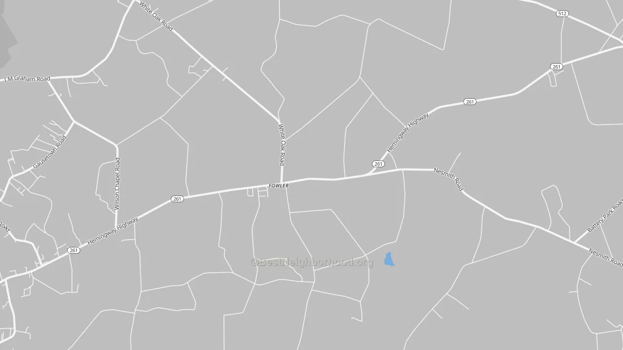 Bike Grade map of Fowler, SC