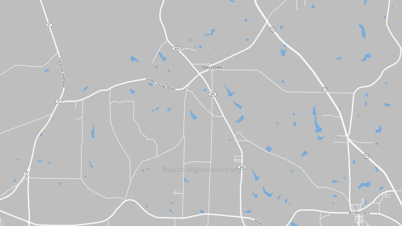 Bike Grade map of Fowlstown, GA