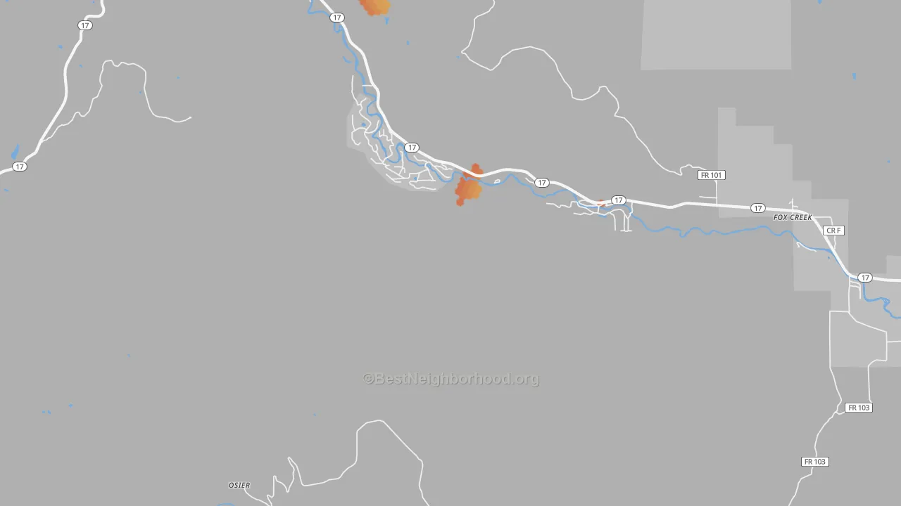 Bike Grade map of Fox Creek, CO