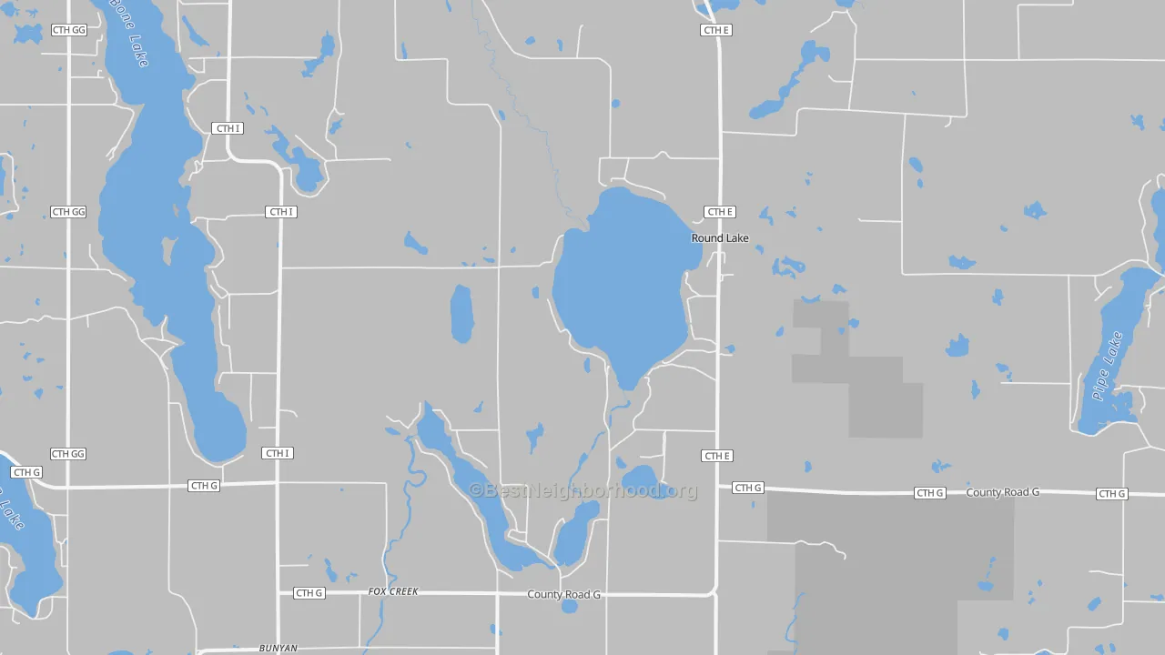 Bike Grade map of Fox Creek, WI