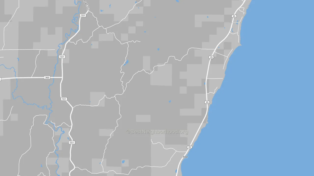 Bike Grade map of Fox, MI