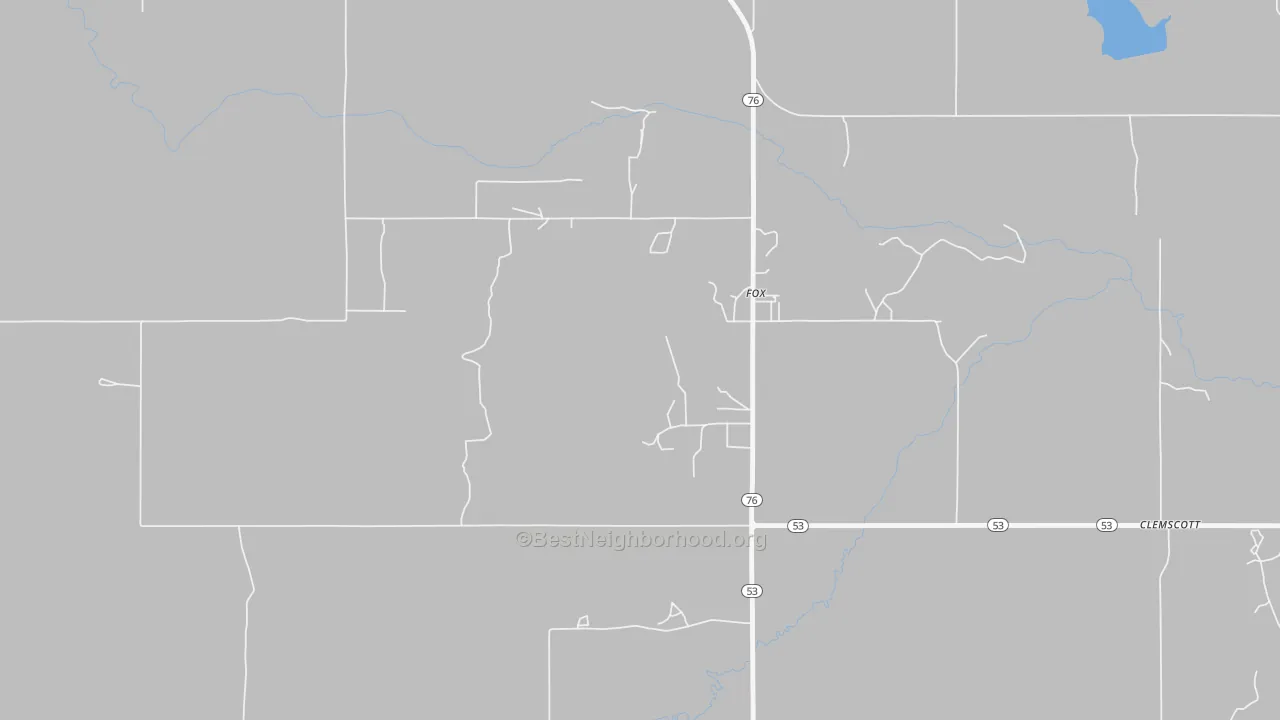 Bike Grade map of Fox, OK