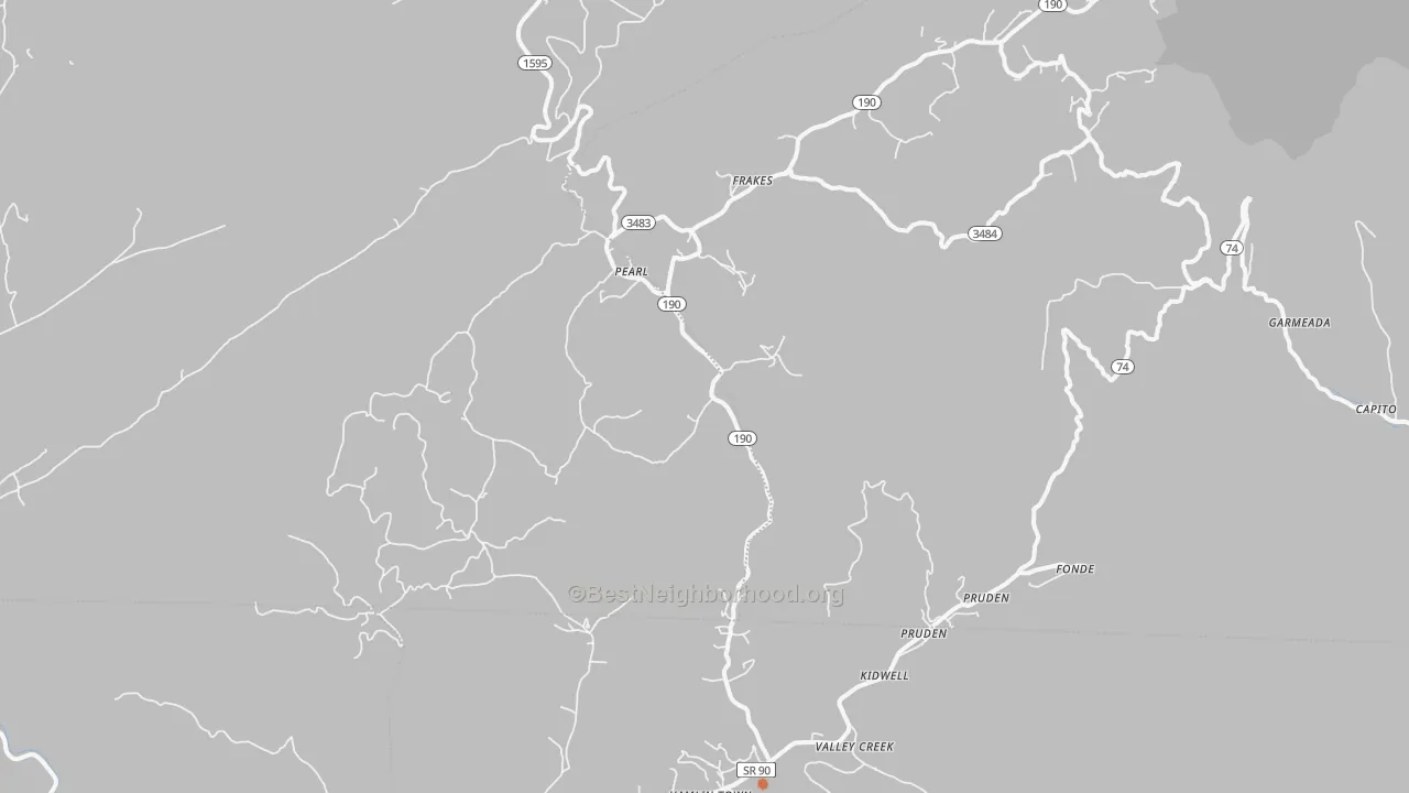 Bike Grade map of Frakes, KY