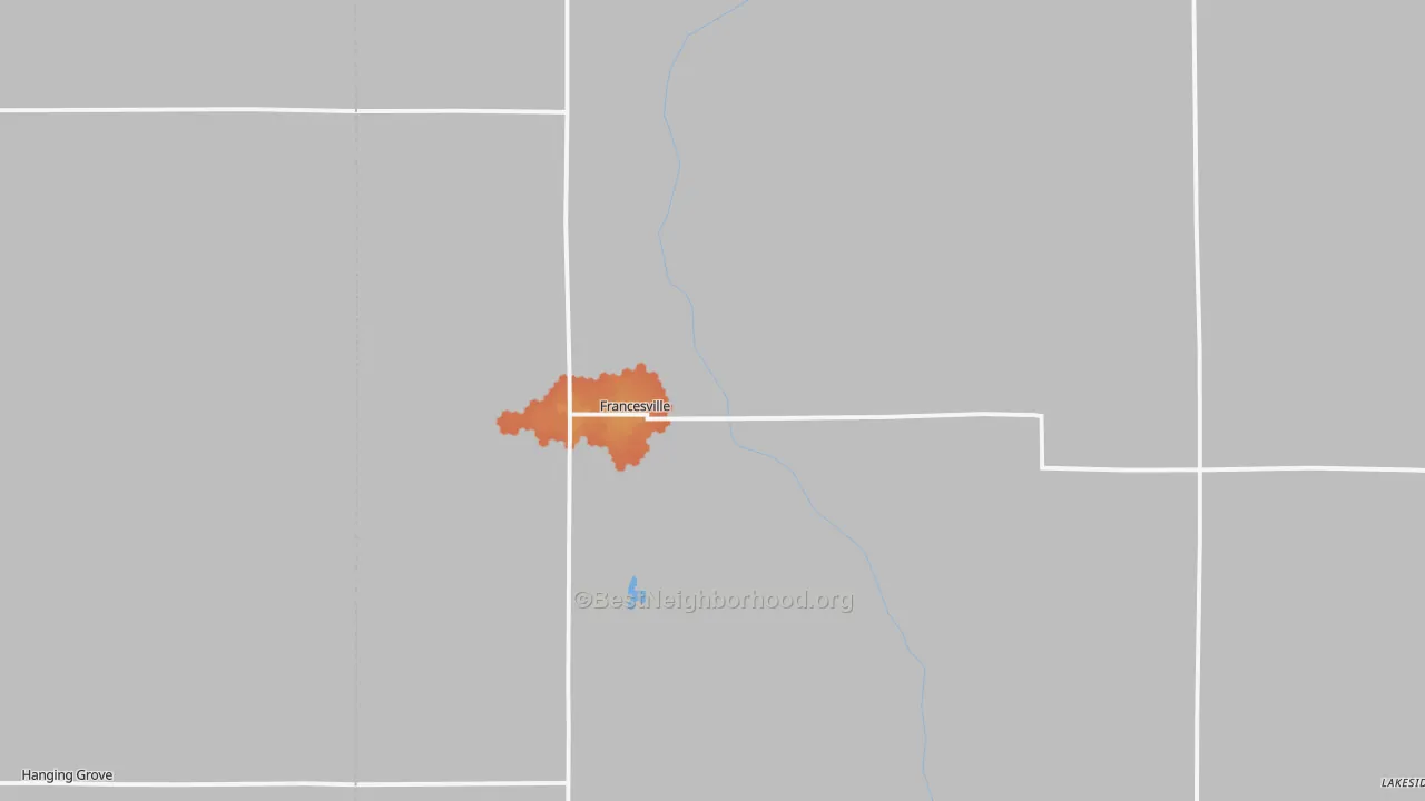 Bike Grade map of Francesville, IN