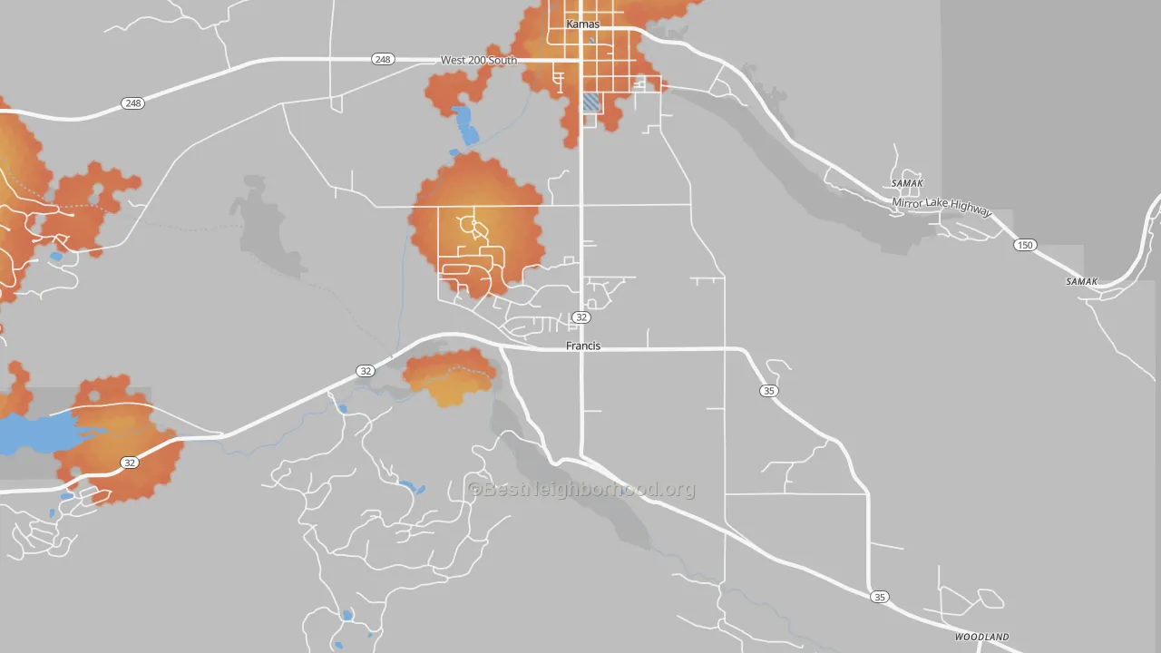 Bike Grade map of Francis, UT