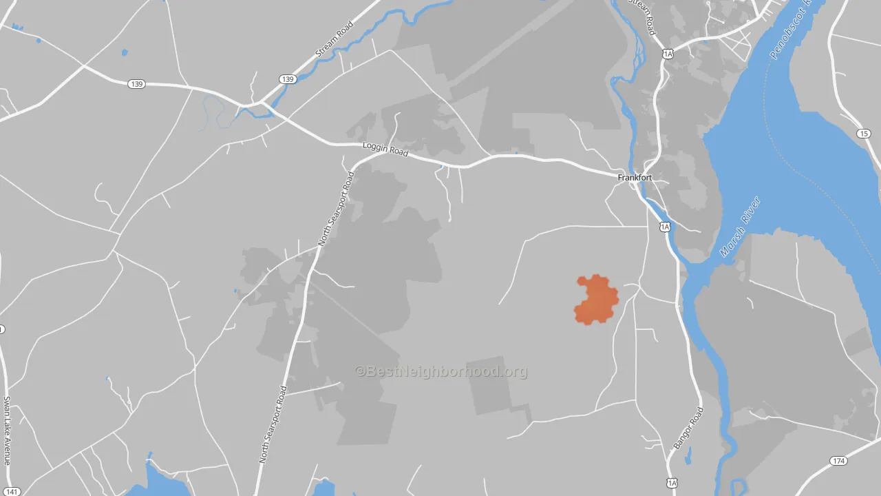 Bike Grade map of Frankfort, ME