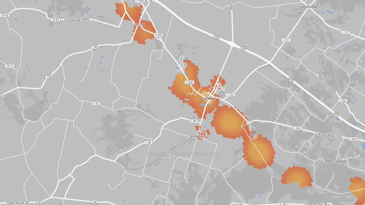 Bike Grade map of Frankfort, OH