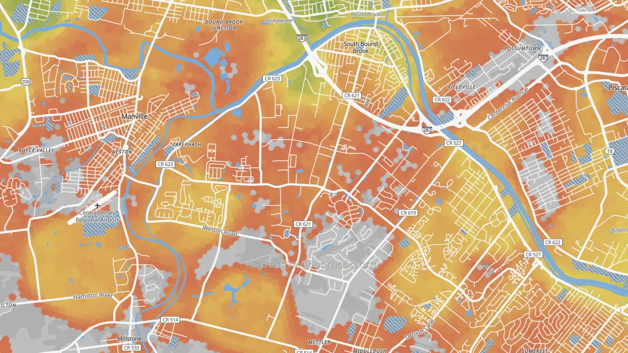 Bike Grade map of Franklin Center, NJ
