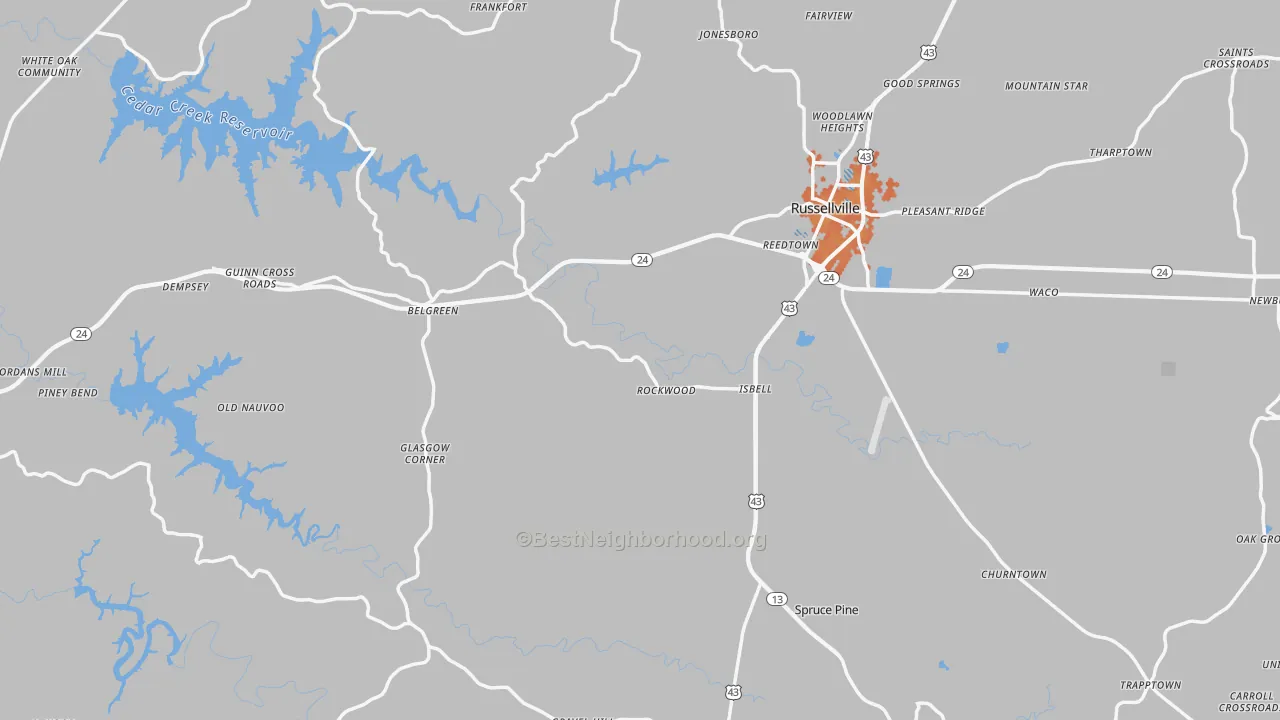 Bike Grade map of Franklin County, AL