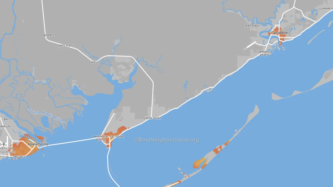 Bike Grade map of Franklin County, FL