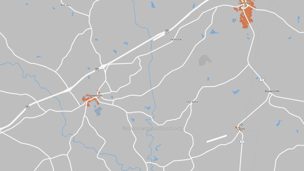 Bike Grade map of Franklin County, GA